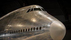 Reflective aircraft nose form.